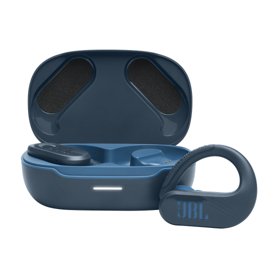 JBL Endurance Peak 3 - Blue - Dust and water proof True Wireless active earbuds - Hero